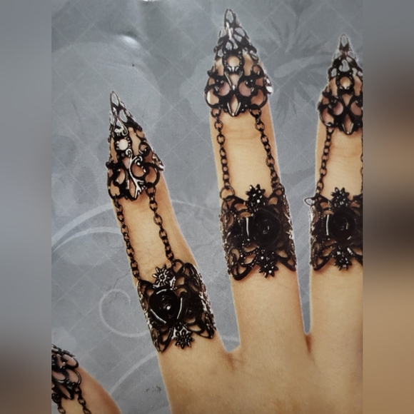 Spirit Gothic Black Skeleton Rings - Picture 3 of 3